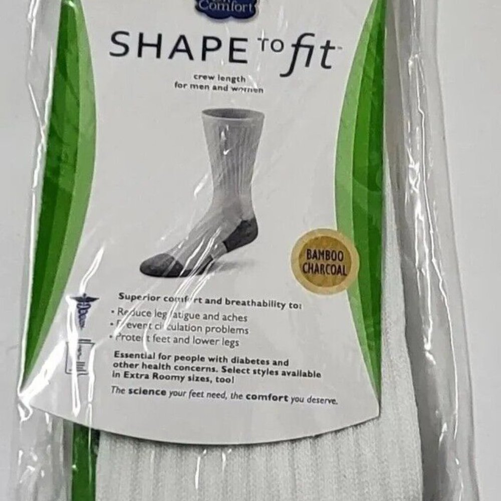 New Dr. Comfort Diabetic Crew Socks - White Medium - Picture 2 of 5